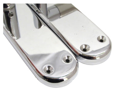 Door Handles Mitred Straight Lever Latch Pack Duo - Chrome Satin 180mm