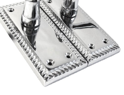 Georgian Handle Latch Door Handles Chrome, Pair of 3" Hinges & Latches Pack Sets