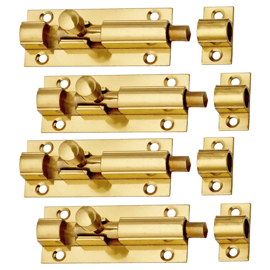 Serrure à pêne cylindrique en laiton de 5 cm (2 po) à glissière - Verrouillage de porte de sécurité avec vis - PACK MULTIPLE