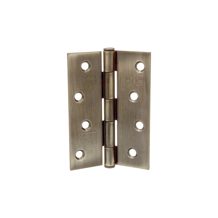 Perry Shield Grade CE7 Brass 4" Certifire Fire Door Butt Hinge with Button Tip Pin - 100mm
