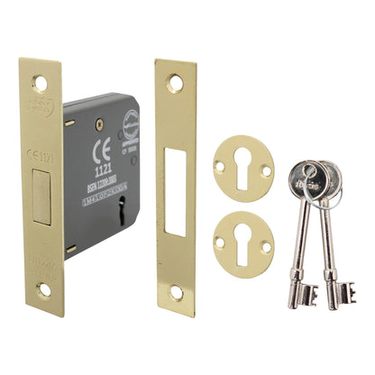 FD60 Fire Door 3 Lever Mortice Deadlock - CE Certifire 63mm 75mm