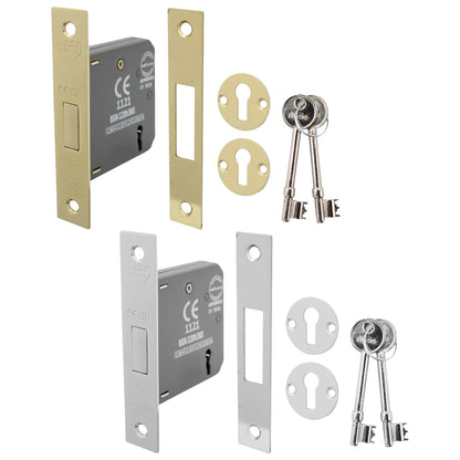 FD60 Fire Door 3 Lever Mortice Deadlock - CE Certifire 63mm 75mm