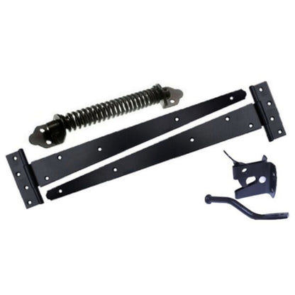 Marketplace JPG companion for Garden Gate Pack 2x Tee Hinges Auto Gate Latch Return Spring Side Door Kit Black Powder Coated 8" – 18"