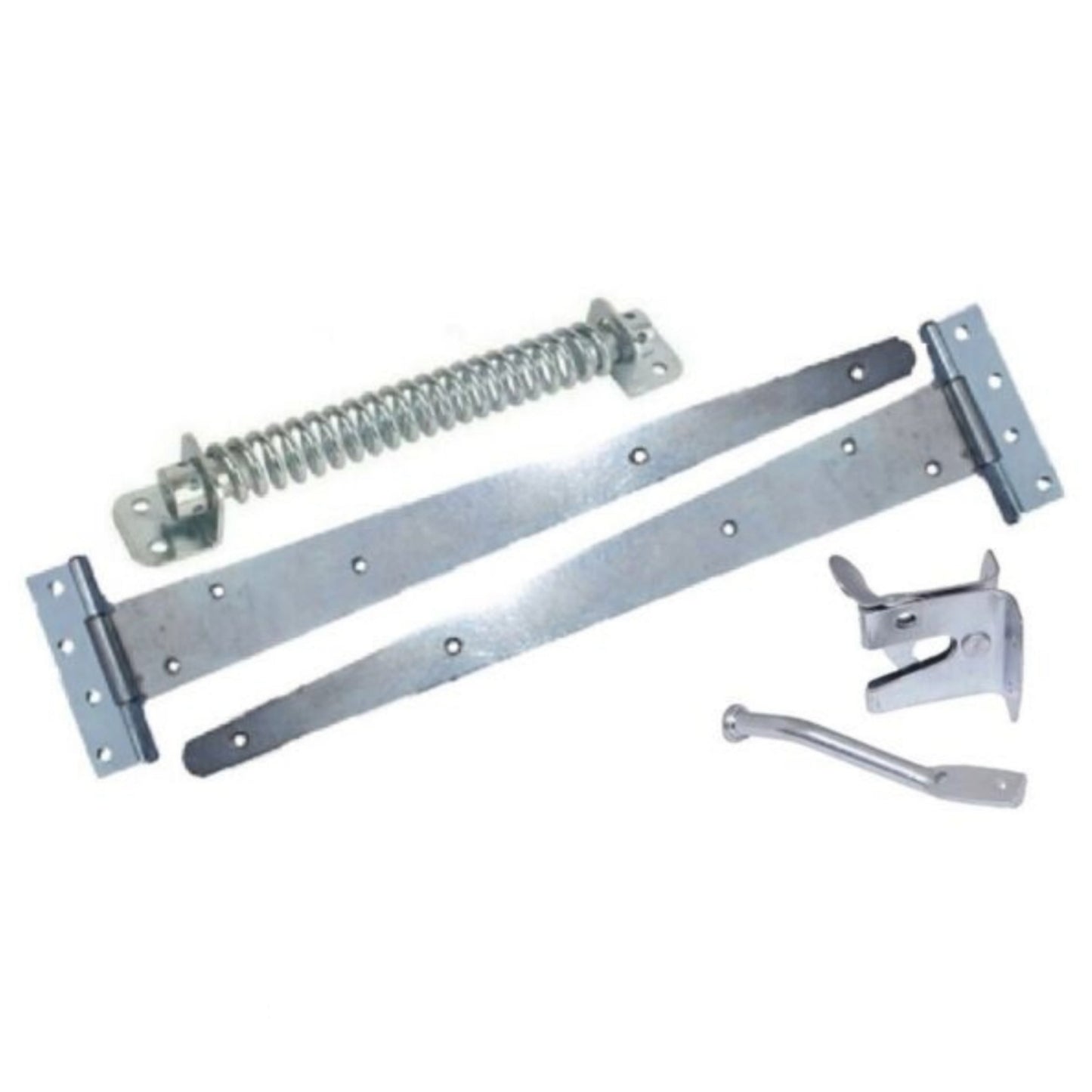 Marketplace JPG companion for Garden Gate Pack 2x Tee Hinges Auto Gate Latch Return Spring Side Door Kit Zinc Plated 8" – 18"