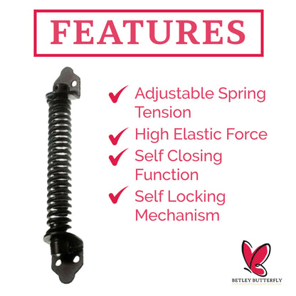 Marketplace JPG companion for 2x Adjustable Gate Spring Closers 8′′ or 10′′ Automatic Self-Closing Black or Galvanised - 8"/10"