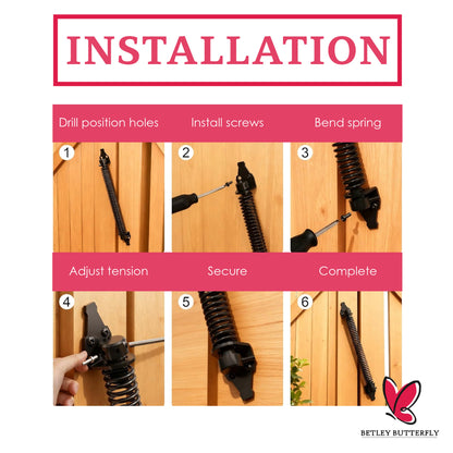 Marketplace JPG companion for 2x Adjustable Gate Spring Closers 8′′ or 10′′ Automatic Self-Closing Black or Galvanised - 8"/10"