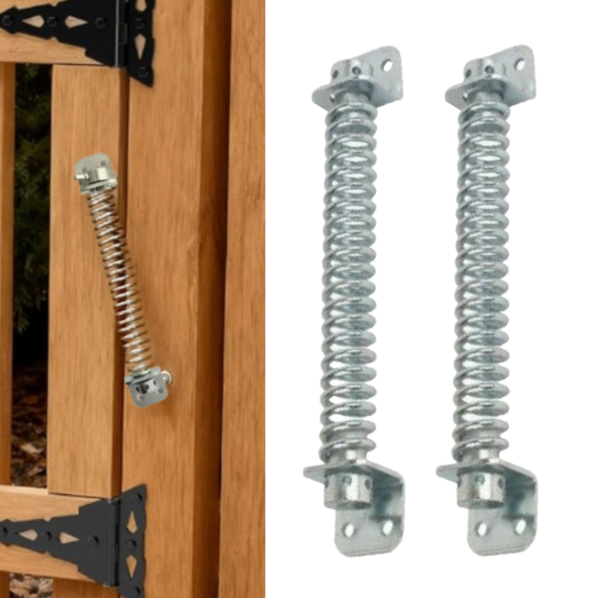 Marketplace JPG companion for 2x Adjustable Gate Spring Closers 8′′ or 10′′ Automatic Self-Closing Black or Galvanised - 8"/10"