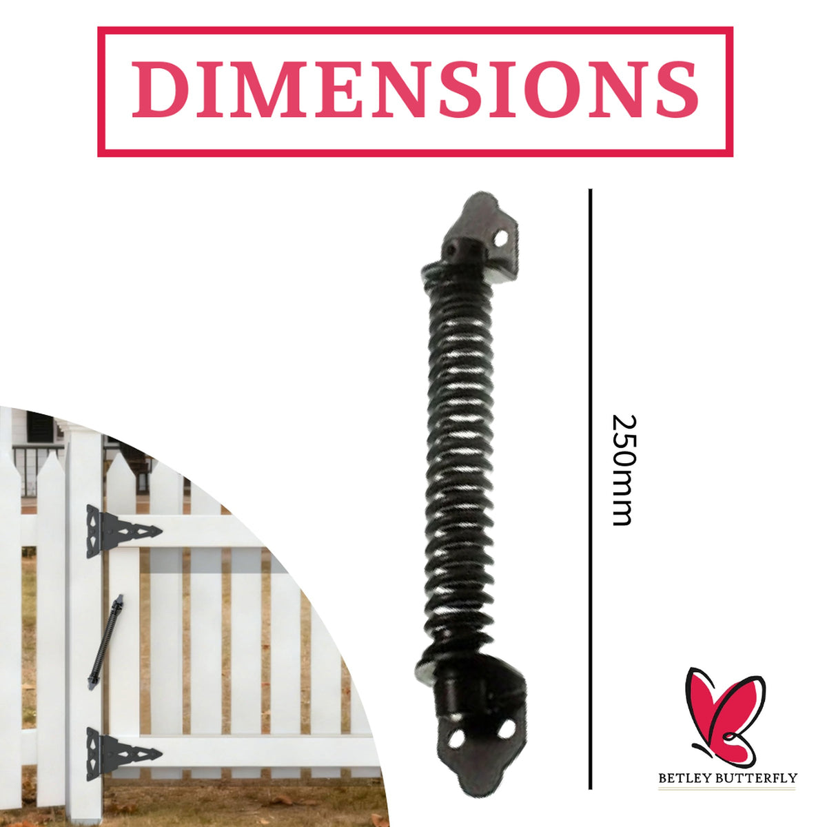 Marketplace JPG companion for 2x Adjustable Gate Spring Closers 8′′ or 10′′ Automatic Self-Closing Black or Galvanised - 8"/10"