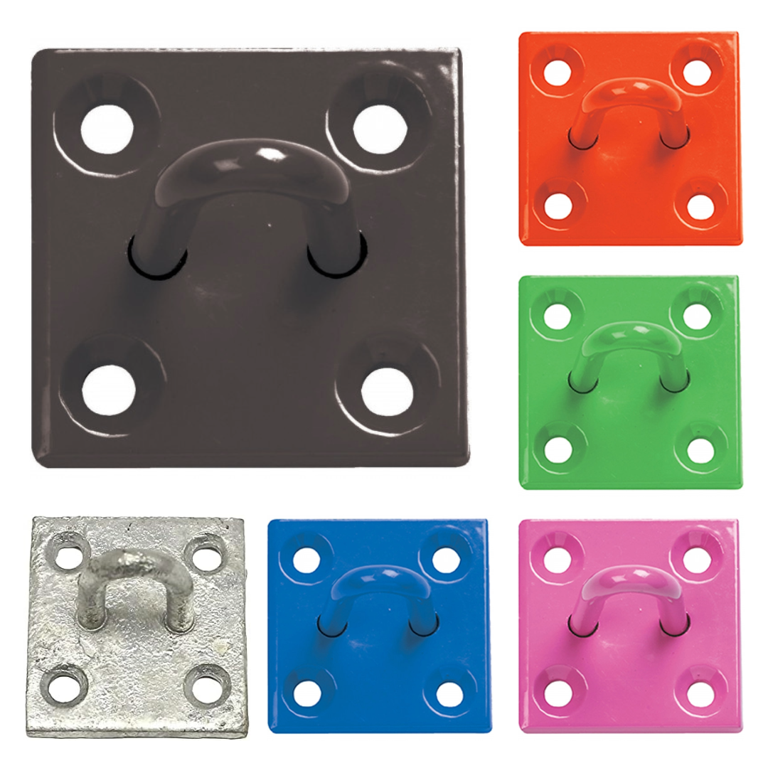 Perry Equestrian 2 Pack Chain Staple on 50mm Plate Stable Tie Up Horse Pony