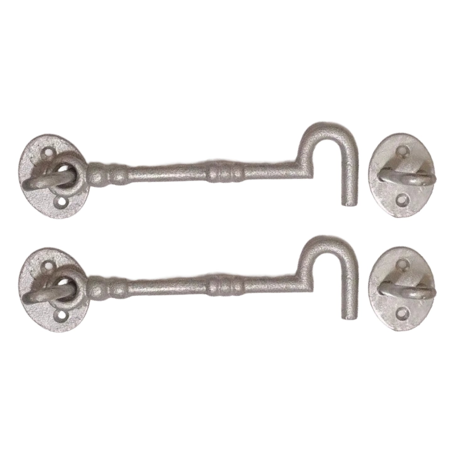 Marketplace JPG companion for Cast Cabin Hook-Eye Latch x2 Catch 6" 8" Galvanised Shutter Hold Back Open Gate