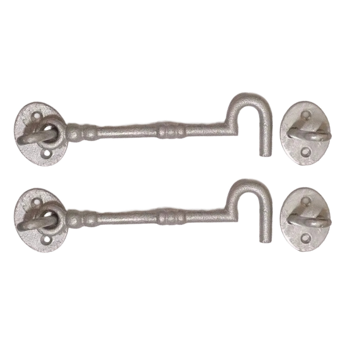 Marketplace JPG companion for Cast Cabin Hook-Eye Latch x2 Catch 6" 8" Galvanised Shutter Hold Back Open Gate