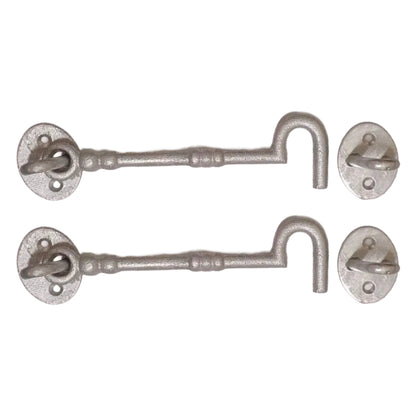 Marketplace JPG companion for Cast Cabin Hook-Eye Latch x2 Catch 6" 8" Galvanised Shutter Hold Back Open Gate