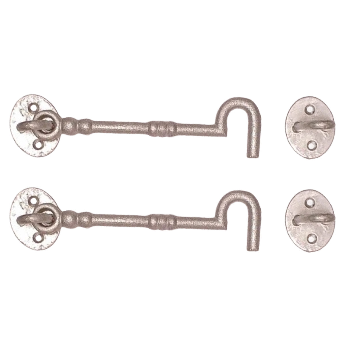Marketplace JPG companion for Cast Cabin Hook-Eye Latch x2 Catch 6" 8" Galvanised Shutter Hold Back Open Gate