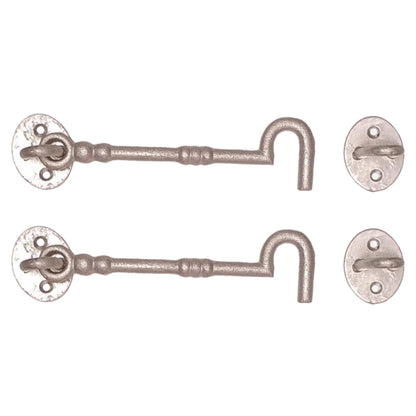 Marketplace JPG companion for Cast Cabin Hook-Eye Latch x2 Catch 6" 8" Galvanised Shutter Hold Back Open Gate
