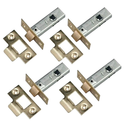 Mortice Tubular Gate Latch 2.5" 63mm Internal Door Catch Handle Brass Plate 1-10