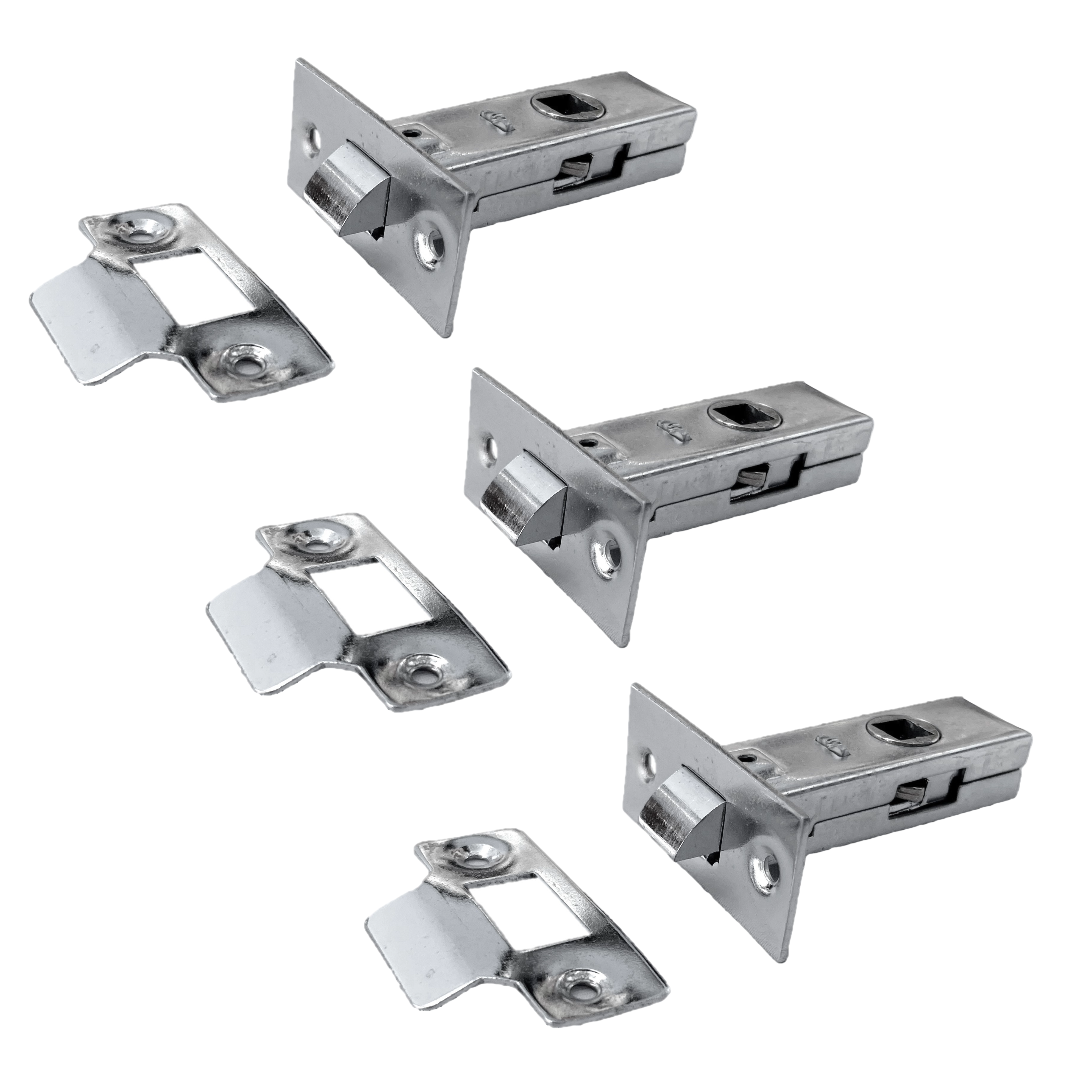 Mortice Tubular Gate Latch 2.5" 63mm Internal Door Catch Handle Nickle Plate 1-10