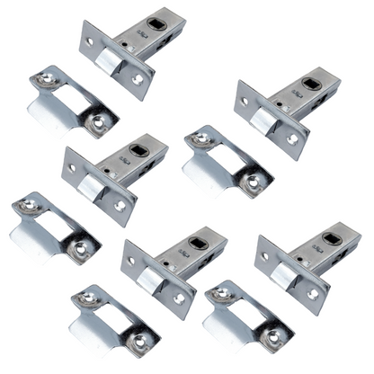 Mortice Tubular Gate Latch 2.5" 63mm Internal Door Catch Handle Nickle Plate 1-10