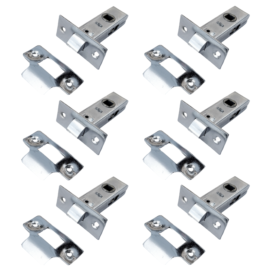 Mortice Tubular Gate Latch 2.5" 63mm Internal Door Catch Handle Nickle Plate 1-10