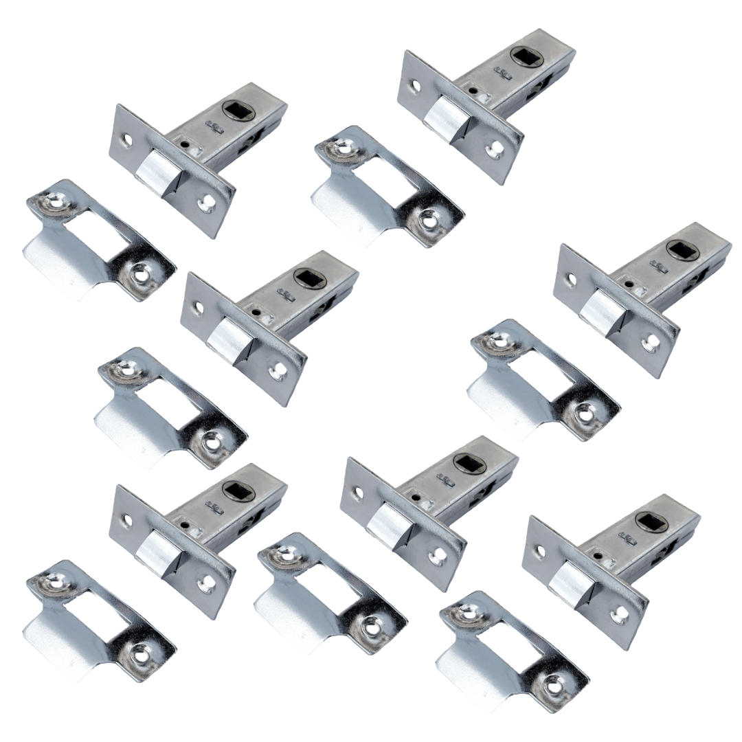 Mortice Tubular Gate Latch 2.5" 63mm Internal Door Catch Handle Nickle Plate 1-10