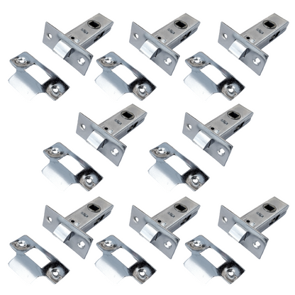 Mortice Tubular Gate Latch 2.5" 63mm Internal Door Catch Handle Nickle Plate 1-10