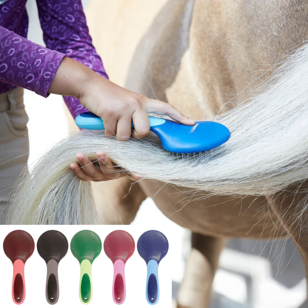 Perry Equestrian Ergonomic Tail & Mane Brush Horse Pony Grooming Pet Kit