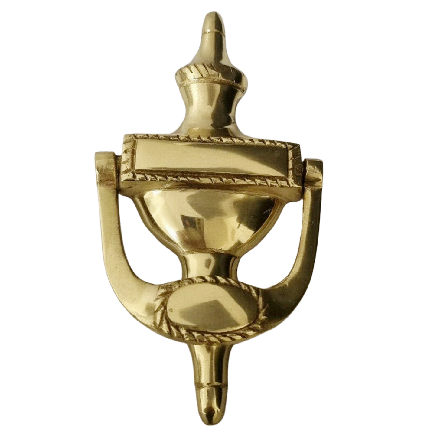 Georgian 5" Gold Solid Brass Urn Style Door Knocker Victorian Front Door