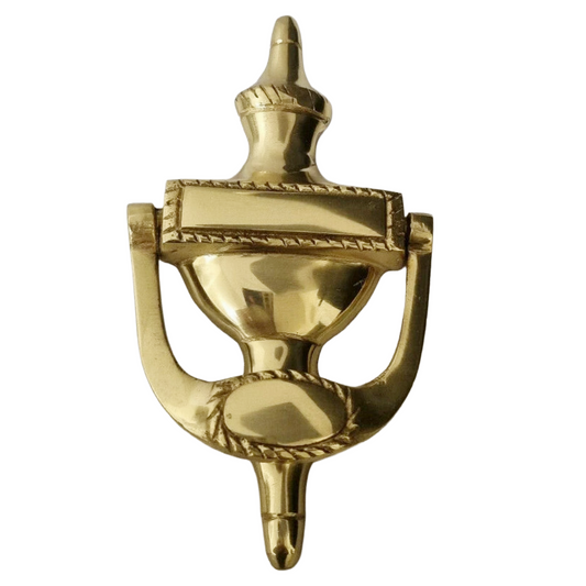 Georgian 5" Gold Solid Brass Urn Style Door Knocker Victorian Front Door