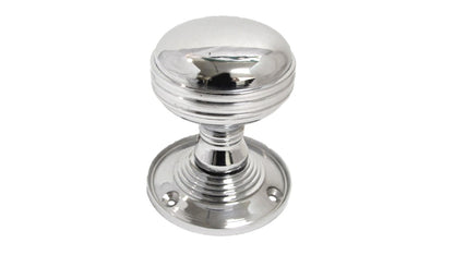 Boutons de porte cannelés à mortaise robustes - Chrome poli 64 mm