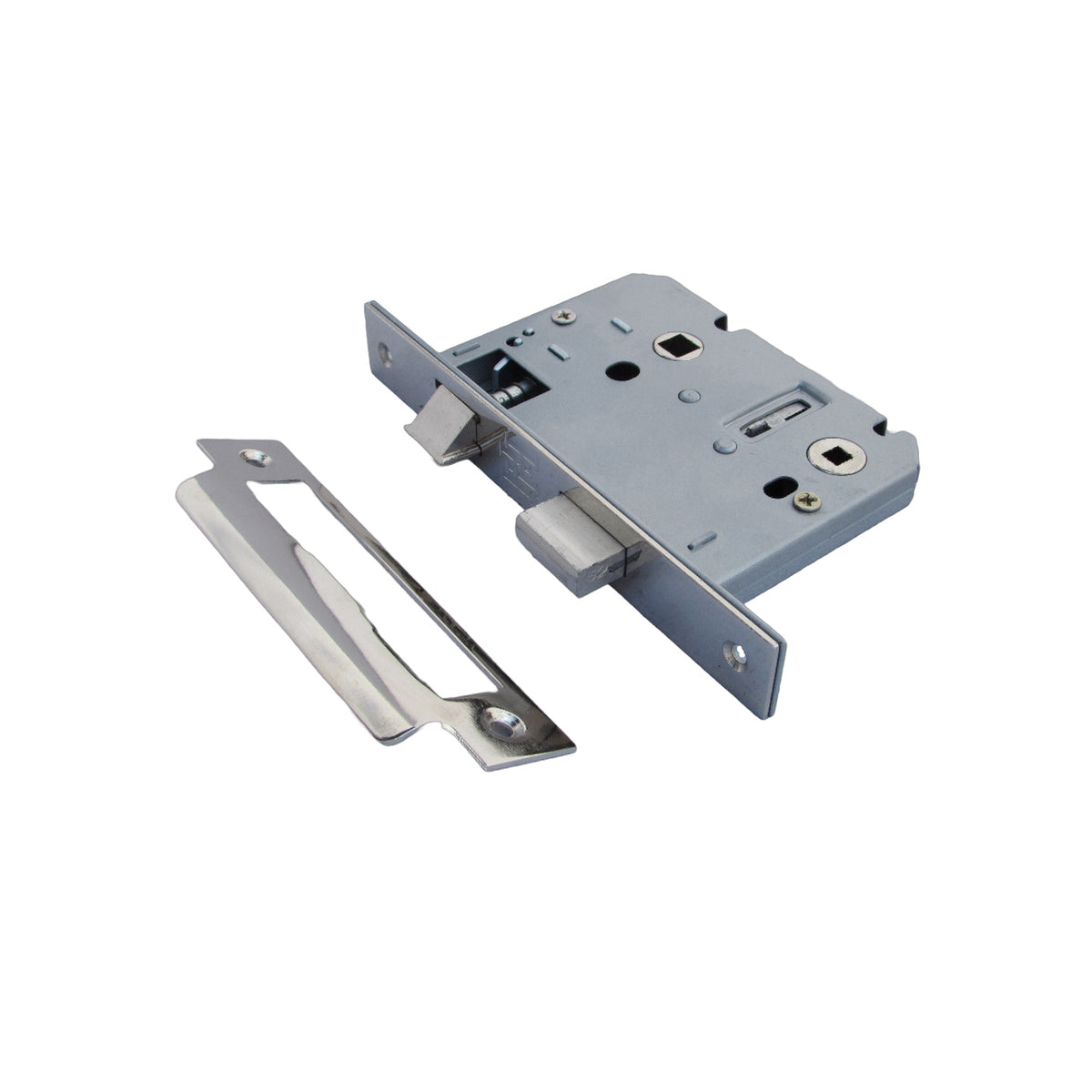 Marketplace JPG companion for Door Handles Mitred Straight Lever Bath Lock Pack Duo - Chrome Satin 180mm X 40mm