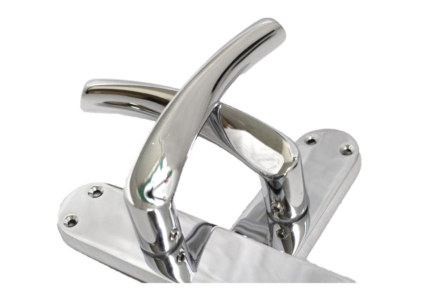 2 Pairs MODERN ARCHED LATCH DOOR HANDLE CHROME - FULL DOOR PACK