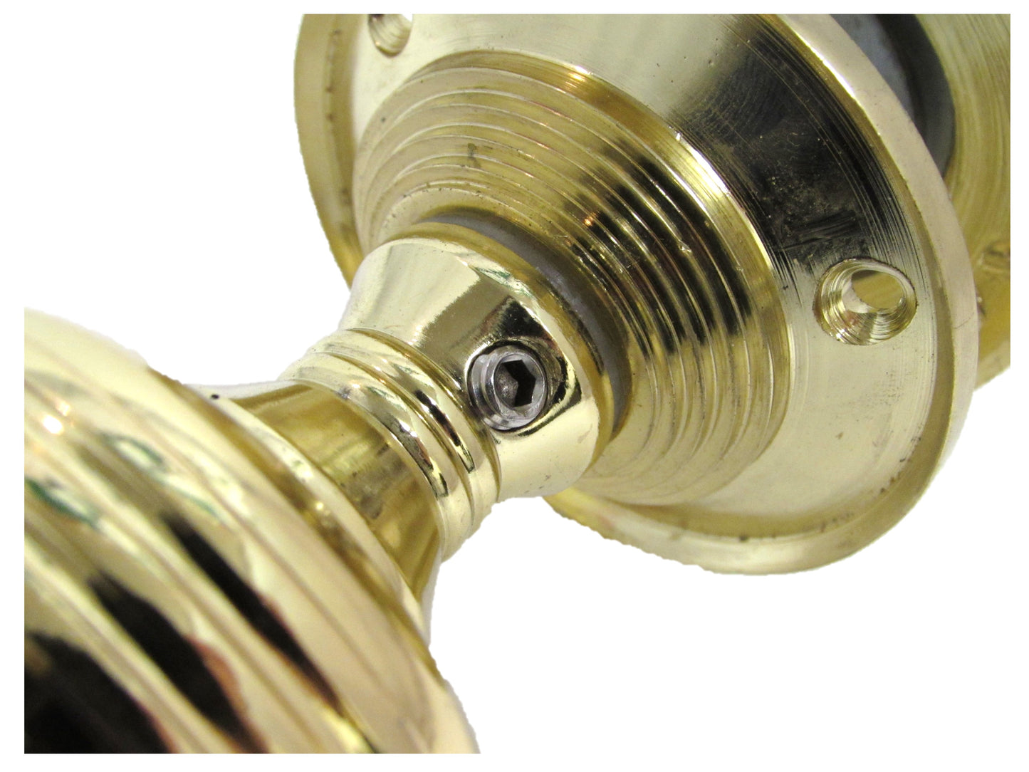 Door Knobs Reeded Heavy Duty Mortice Knob - Polished Brass 64mm