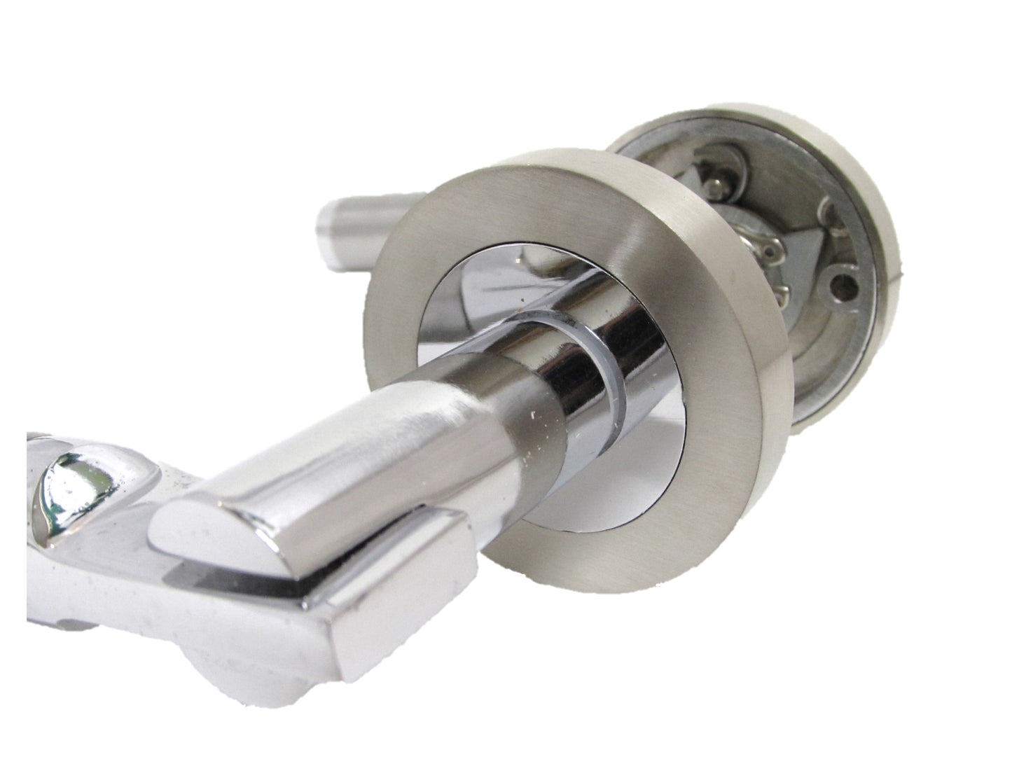 Modern Heavy Duty Serozzetta  style Door lever Handle On Rose chrome satin