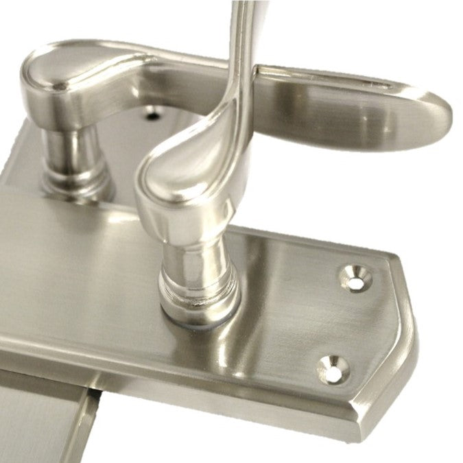 Poignées de porte SATIN Stellar Latch Set Plaque arrière profilée avec loquet tubulaire