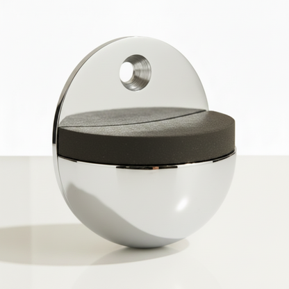 Oval Door Stop Polished Chrome Floor-Mounted Rubber Door Stop to Protect Walls