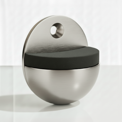 Oval Door Stop Satin Nickel Floor-Mounted Rubber Door Stop to Protect Walls