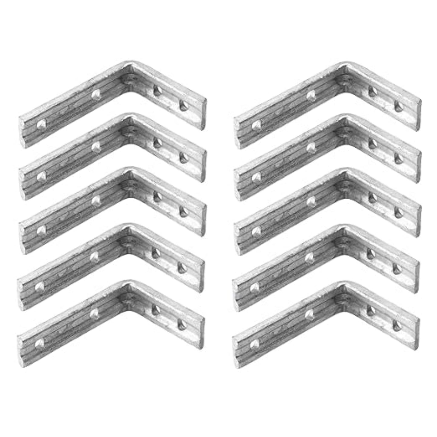 Heavy-Duty Galvanised Fluted Shelf Brackets 10 Pack