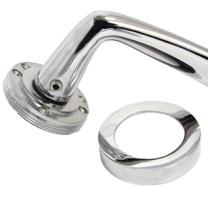 Poignées de porte à levier modernes et robustes de style Carla, couleur chrome poli rose et argent