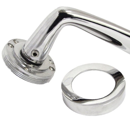 Poignées de porte à levier modernes et robustes de style Carla, couleur chrome poli rose et argent