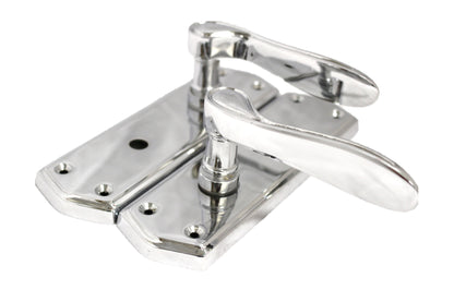 Poignées de porte de salle de bain CHROME Stellar sur plaque arrière + serrure de baignoire