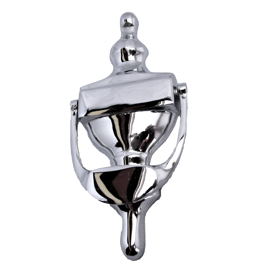 Heurtoir de porte victorien en laiton massif chromé de 15 cm, style urne, pour porte d'entrée victorienne
