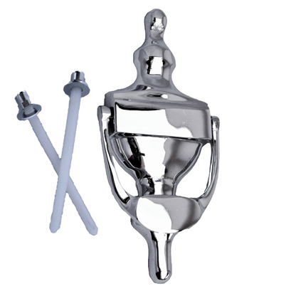 Heurtoir de porte victorien en laiton massif chromé de 15 cm, style urne, pour porte d'entrée victorienne