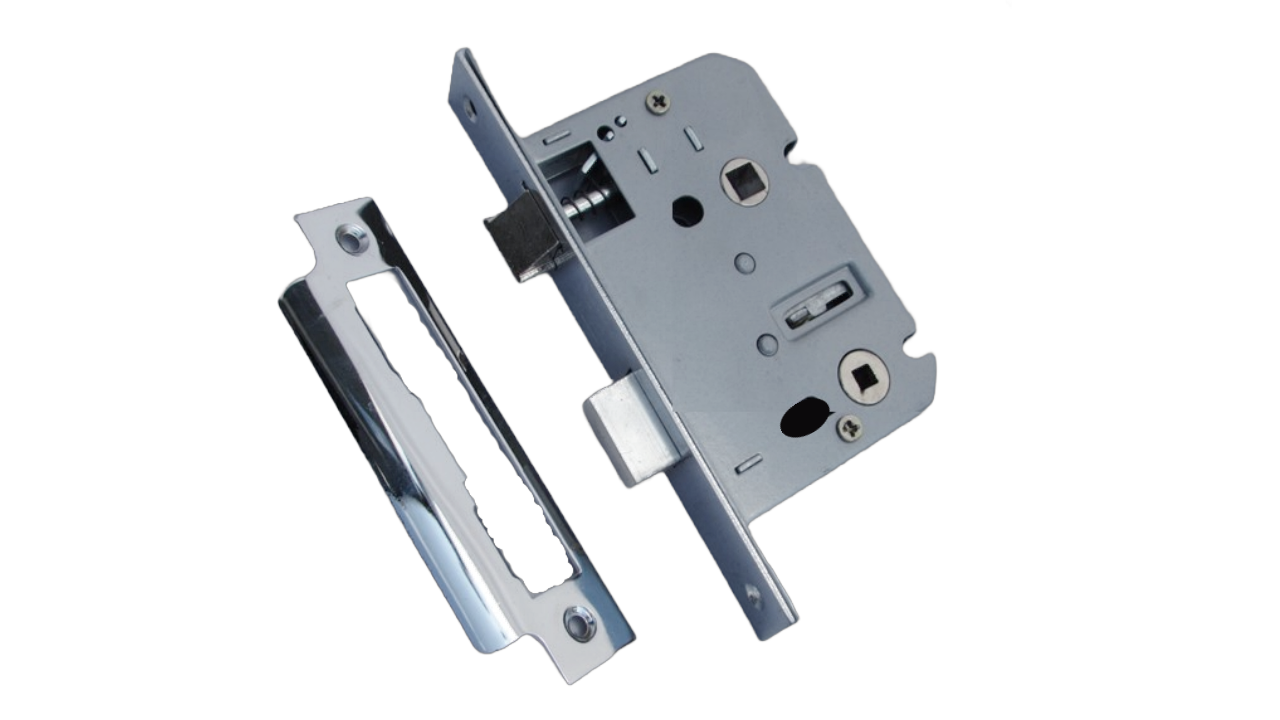 Bathroom Mortice Lock Chrome Sashlock 2.5" 64mm Bolt Through Reversible Bath Door
