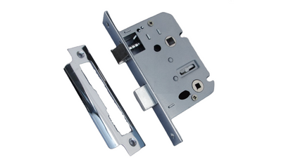 Bathroom Mortice Lock Chrome Sashlock 2.5" 64mm Bolt Through Reversible Bath Door