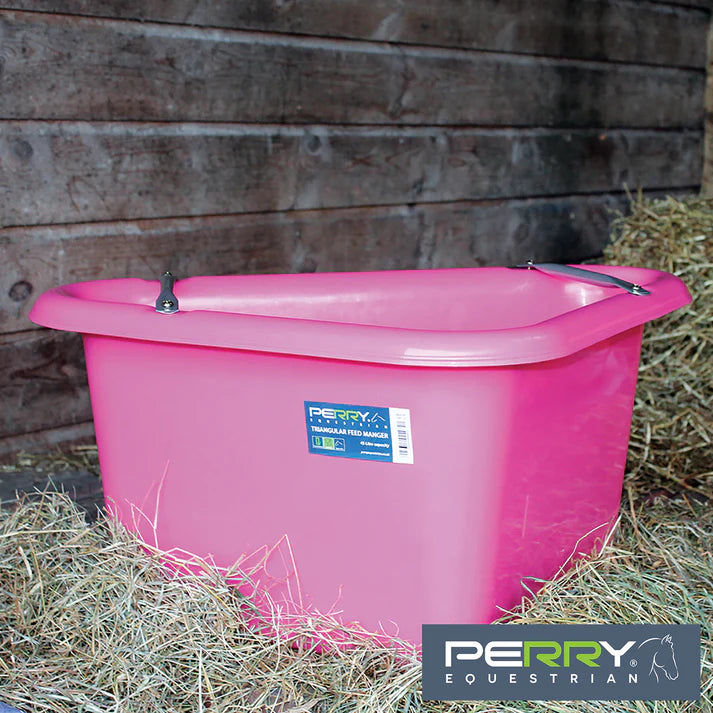 Perry Equestrian Triangular Feed Manger Stable Horse Water + Support Bracket