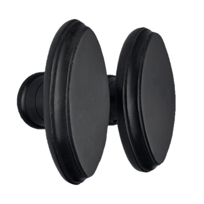 Black Wooden Mortice Door Knob Set, Oval Door Handles with Black Finish