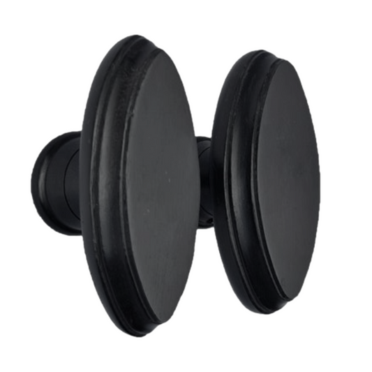 Black Wooden Mortice Door Knob Set, Oval Door Handles with Black Finish