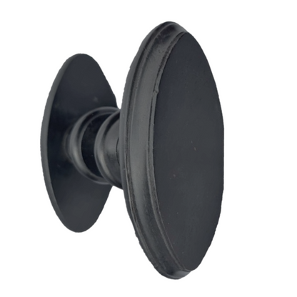Black Wooden Mortice Door Knob Set, Oval Door Handles with Black Finish