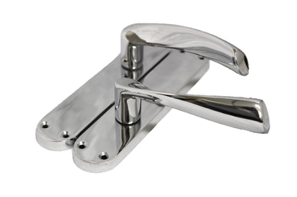 2 Pairs MODERN ARCHED LATCH DOOR HANDLE CHROME - FULL DOOR PACK