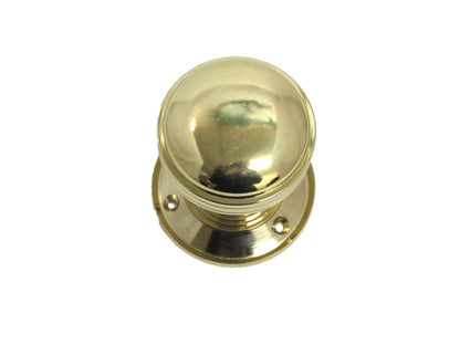 Door Knobs Reeded Heavy Duty Mortice Knob - Polished Brass 64mm