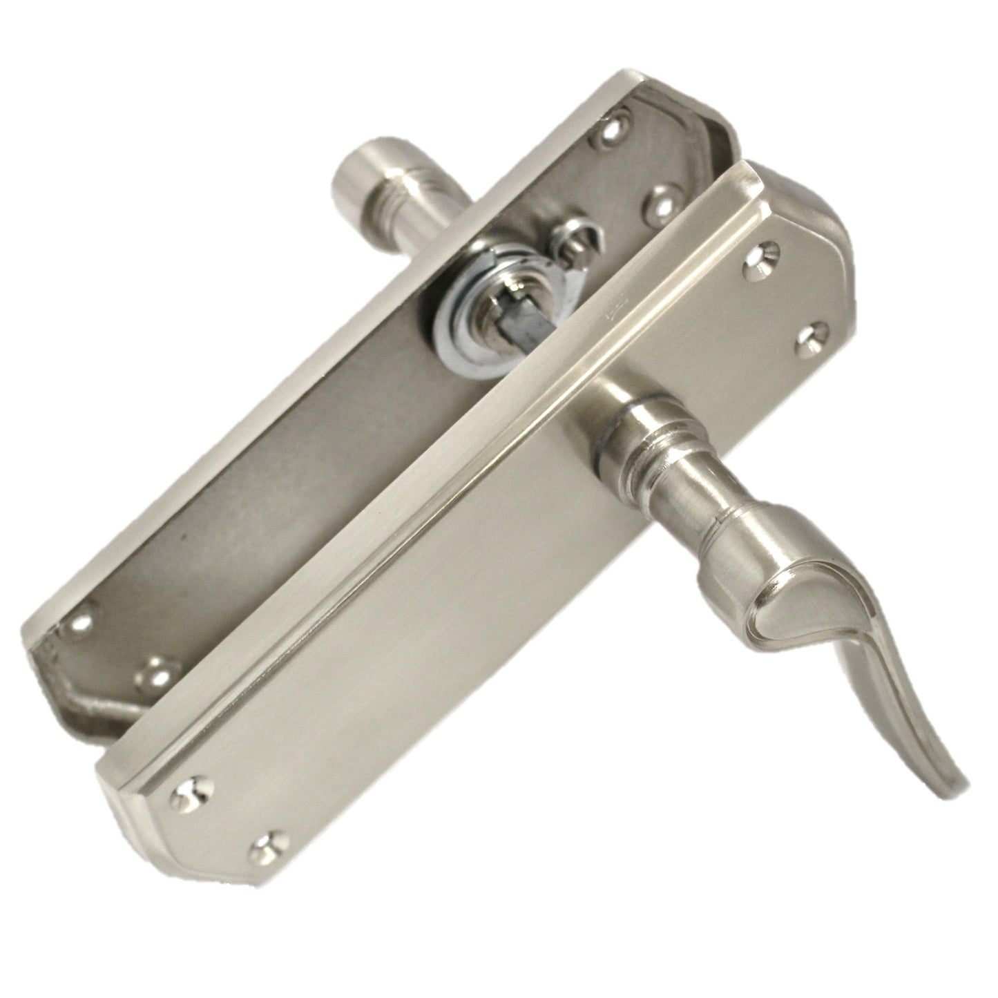 Poignées de porte SATIN Stellar Latch Set Plaque arrière profilée avec loquet tubulaire